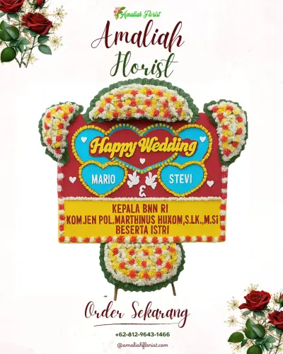 Karangan Papan Bunga Pernikahan di Kasunyatan